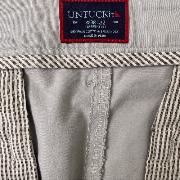 UNTUCKit Men's Chino Straight Fit Pants Stone Gray Cotton Blend 38x32 - GUC - Picture 5 of 8